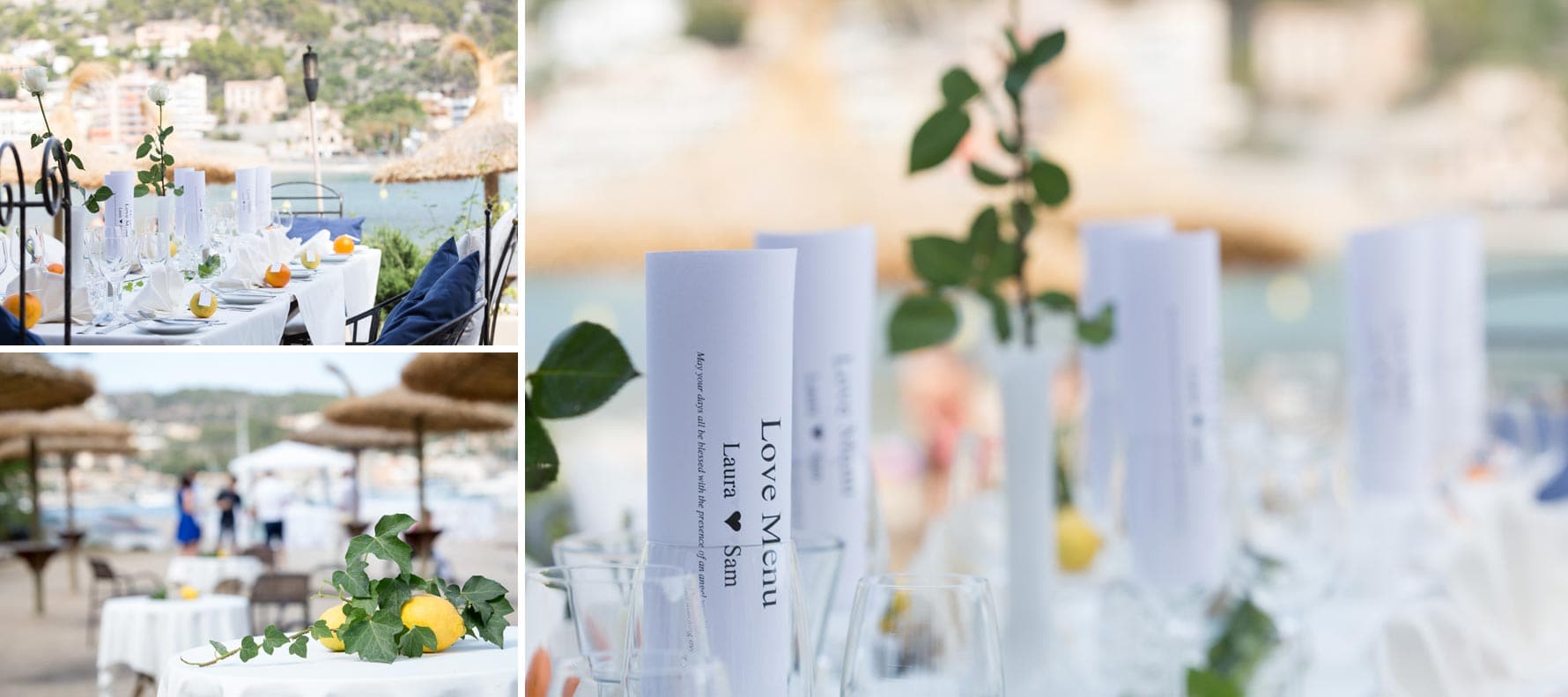 "The tables are laid" by Mallorca wedding photographer in Port de Soller