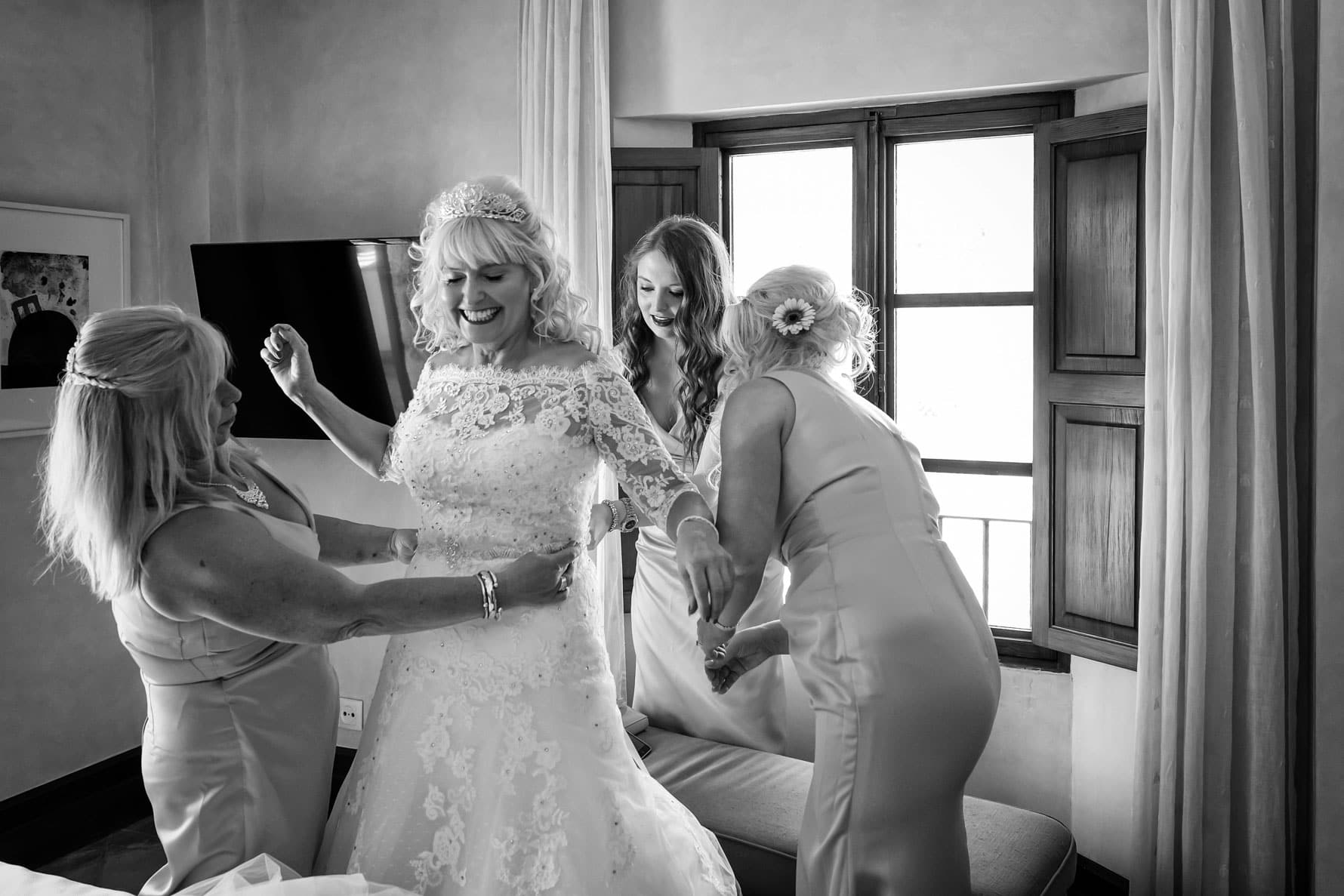 Final bridal prep for Hotel Valldemossa wedding