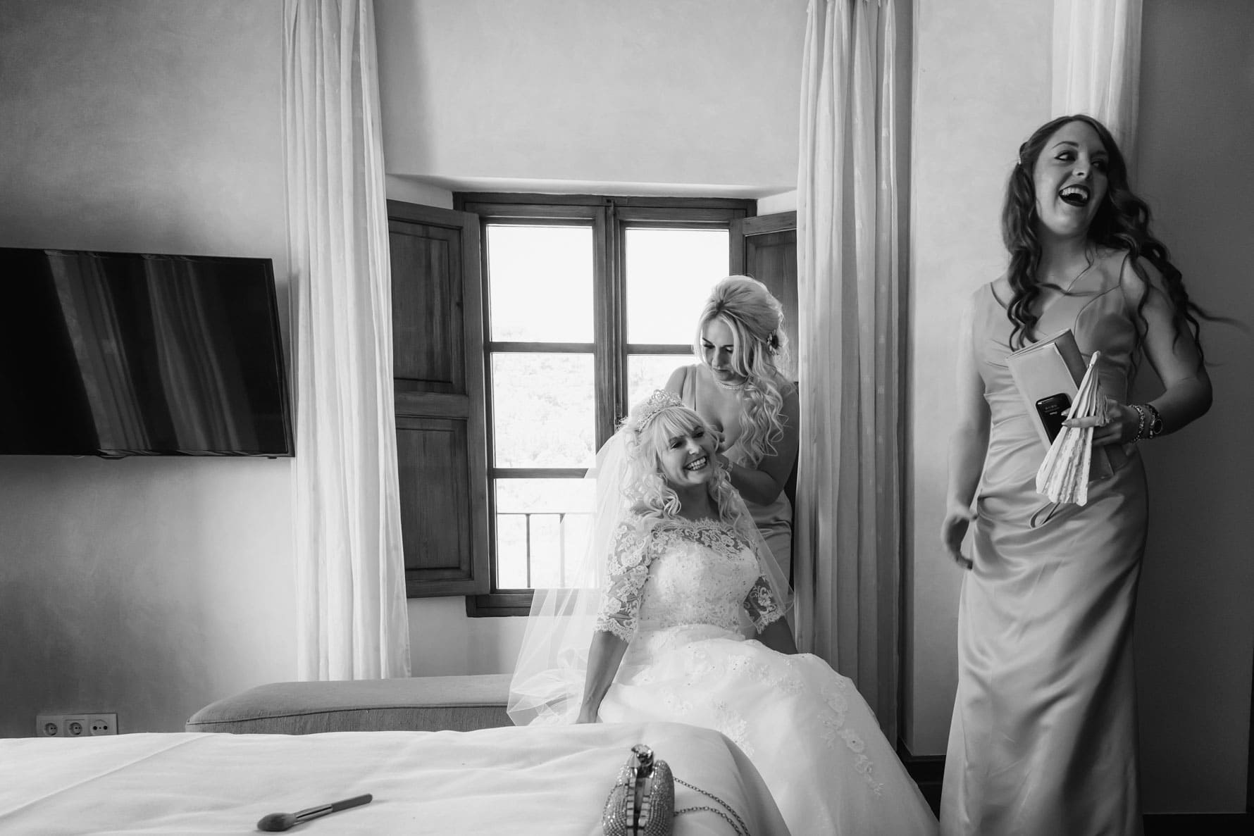 Happy bride at Hotel Valldemossa